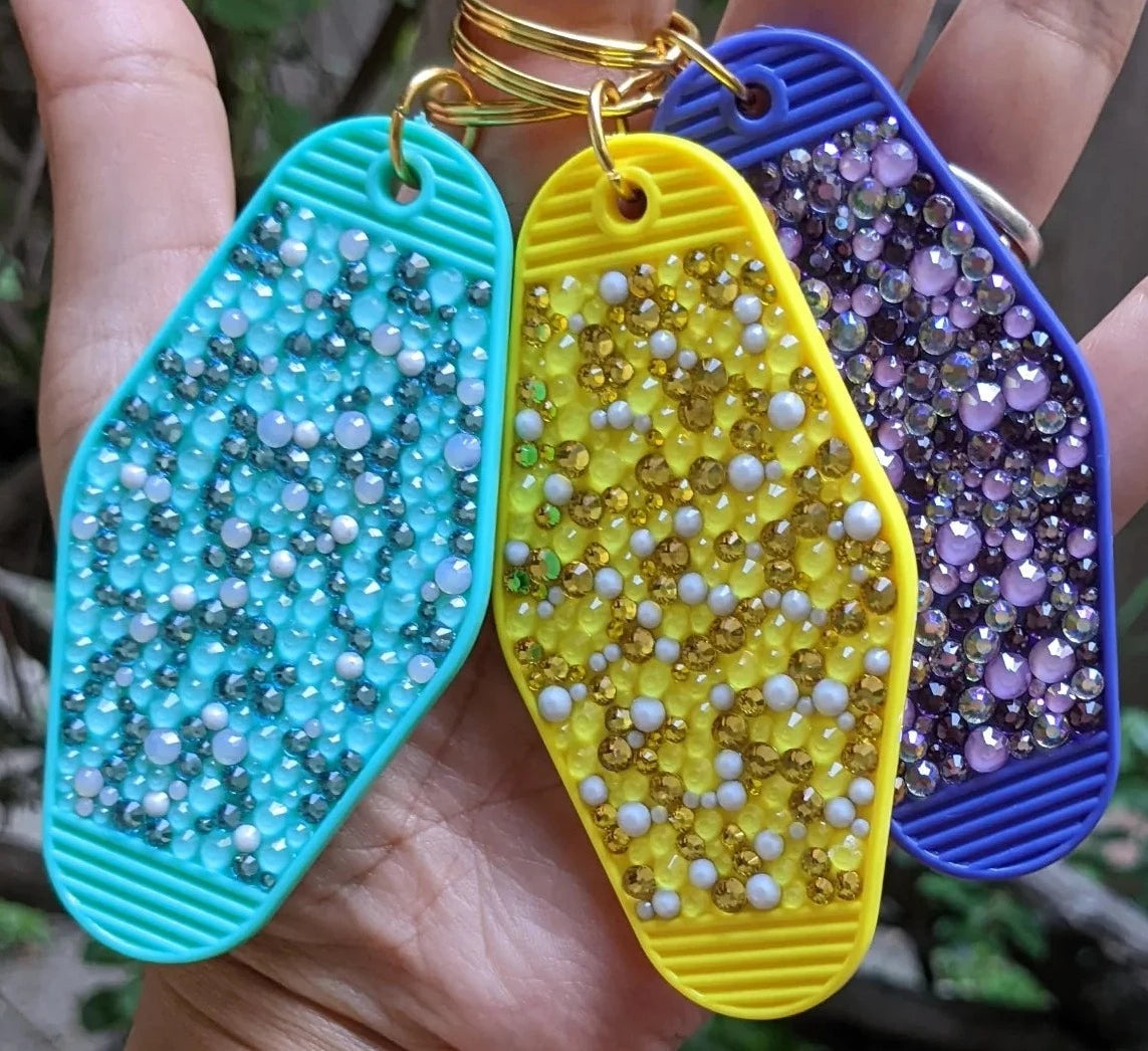 Glass Rhinestone Keychains